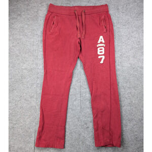 Vintage Y2K Aeropostale Sweatpants Mens Medium Red Logo Athleisure Fleece 90s